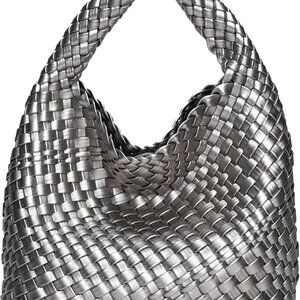 Woven Bag Purses and Handbags for Women, PU Leather Shoulder Bags Top-Handle Bag